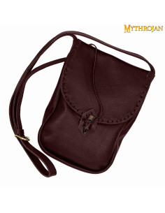 Medieval leather bag, shoulder strap type - Brown (33x23...