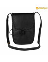 Medieval leather bag, shoulder strap type - Black (33x23 cm.)