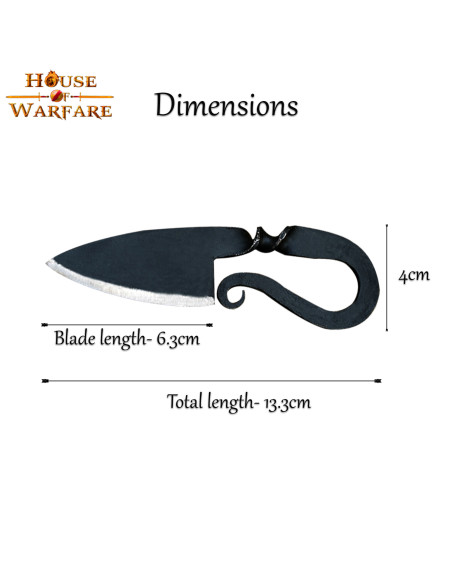 Medieval hand-forged iron knife (13.3...