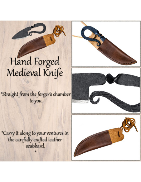Medieval hand-forged iron knife (13.3...