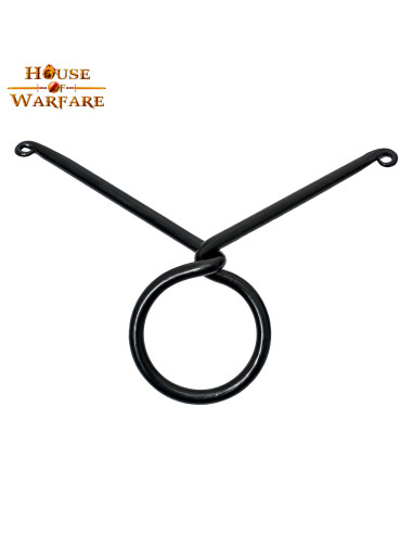 Hand-forged iron horn support (13x5.2 cm.)