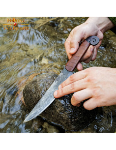 Spiral medieval knife with leather handle (29.8 cm.) 2