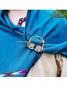 Celtic and Viking fibula in brass (10x5.5 cm.) 2