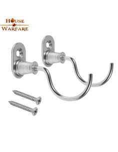 Pair of chromed medieval supports to hang utensils and...