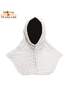 Padded cap with gorget in ecru