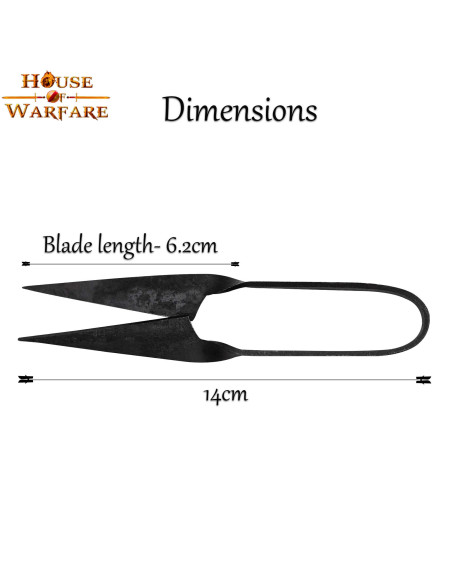 Hand-forged medieval scissors (14 cm.)