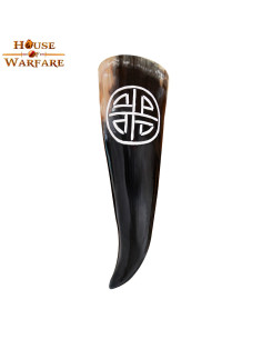 Viking drinking horn with Valknut