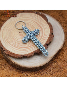 Keychain with Chainmail Cross