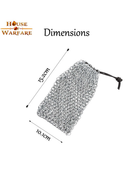 Medieval chainmail bag (15.2x10.1 cm.)