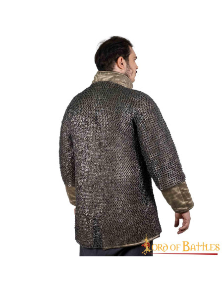 Medieval chain mail with riveted...