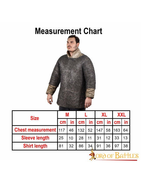 Medieval chain mail with riveted...