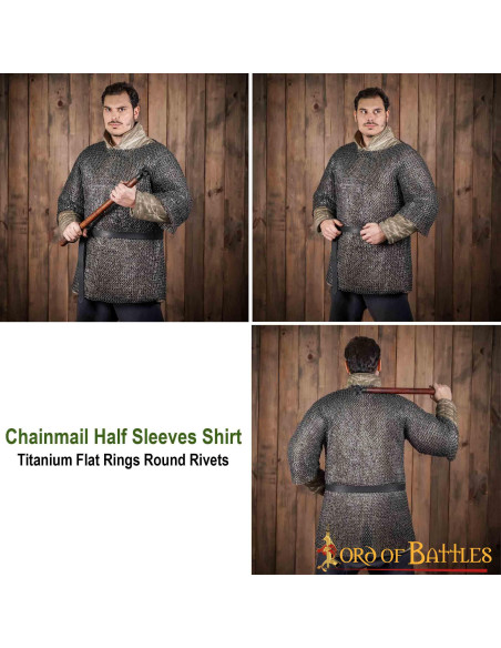 Medieval chain mail with riveted...