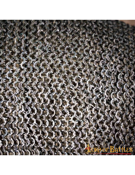 Medieval chain mail with riveted...