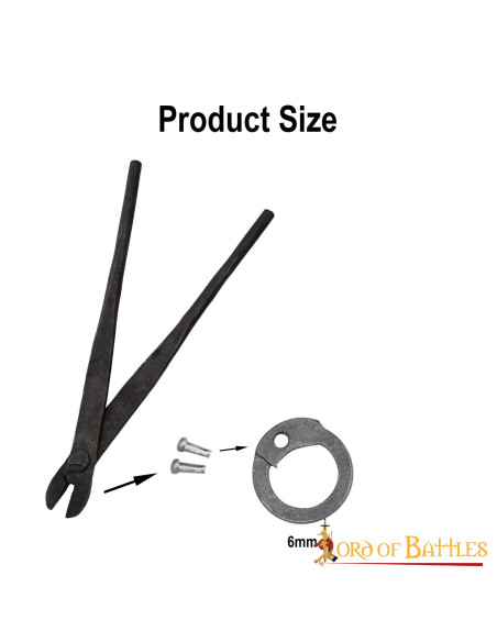 Riveter for chain mail with 6 mm rings.