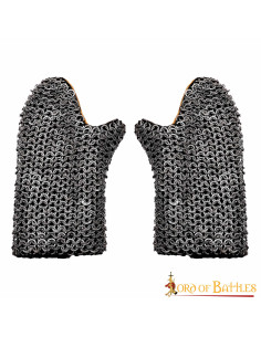Padded chainmail gauntlets with round flat ring