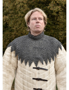 Bishop's mantle in aluminum with leather straps and buckles