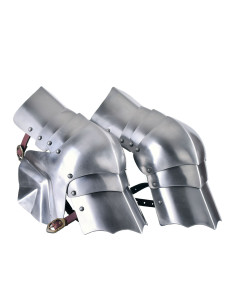 Pair of medieval knee pads in steel (15th century)