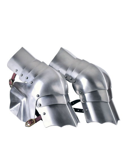 Pair of medieval knee pads in steel...