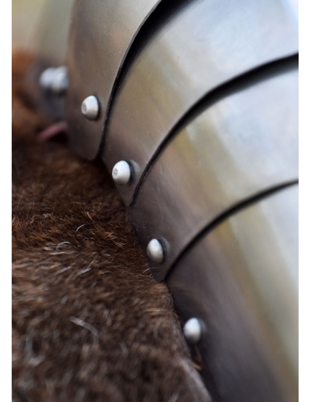 Pair of medieval knee pads in steel...