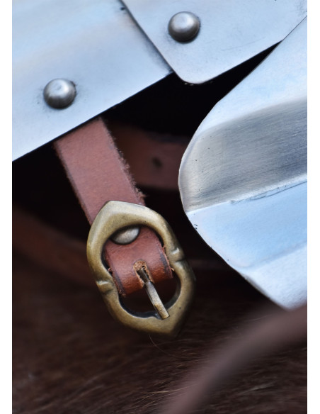 Pair of medieval knee pads in steel...