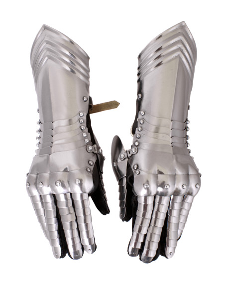 Medieval steel gauntlets, pair