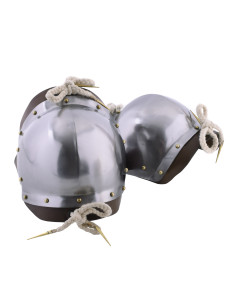 Medieval knee pads in steel, pair