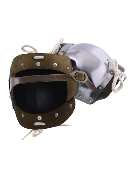 Medieval knee pads in steel, pair