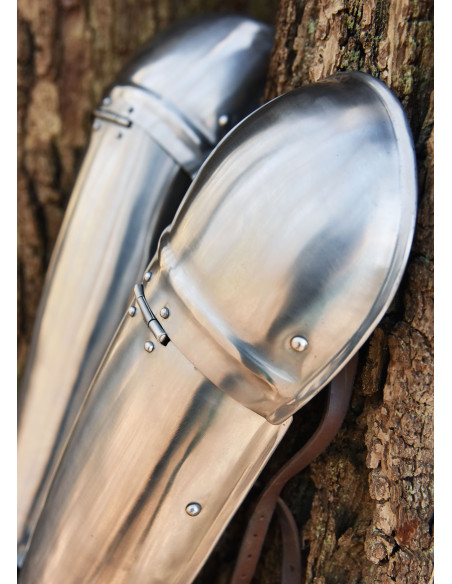 Medieval greaves with articulated...