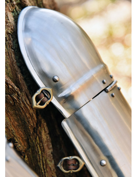 Medieval greaves with articulated...