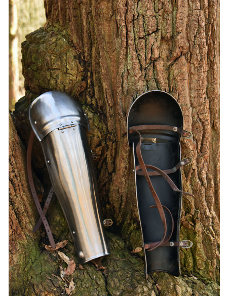 Medieval greaves with articulated...