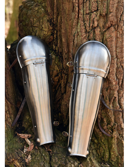 Medieval greaves with articulated...