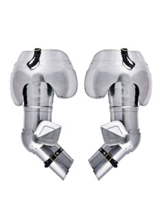 Medieval armor arm and steel pauldrons