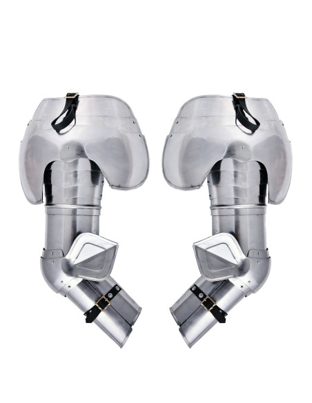 Medieval armor arm and steel pauldrons