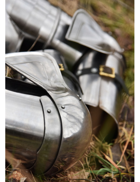 Medieval armor arm and steel pauldrons