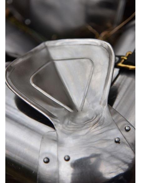 Medieval armor arm and steel pauldrons