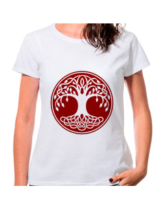 Women's Celtic Tree of Life T-shirt in white, short sleeve