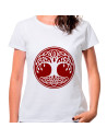 Women's Celtic Tree of Life T-shirt in white, short sleeve