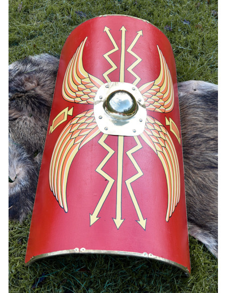 Roman turtle shield - Umbo brass plated Roman turtle shield - Umbo brass plated