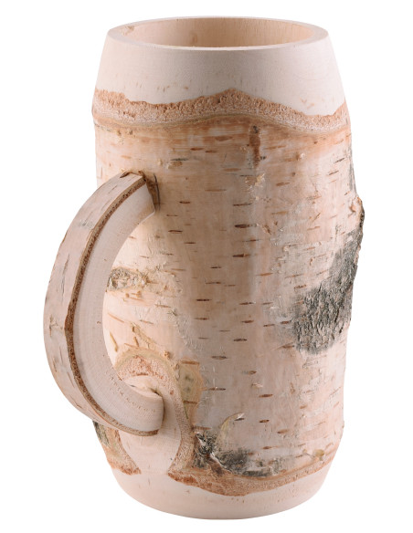 Medieval beer mug in birch wood (0.5L)