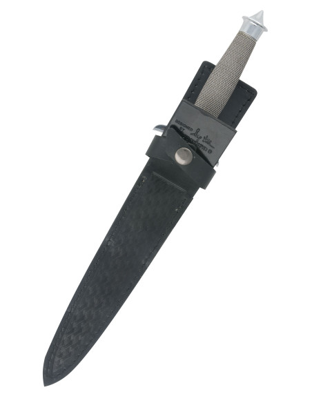Gil Hibben's Silver Shadow Sharp Dagger, with scabbard