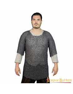 Medieval chain mail, half sleeve, with riveted round ring