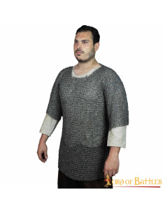 Medieval chain mail, half sleeve, with riveted round ring 2