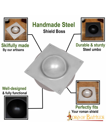 Umbo for Roman shields, silver finish...