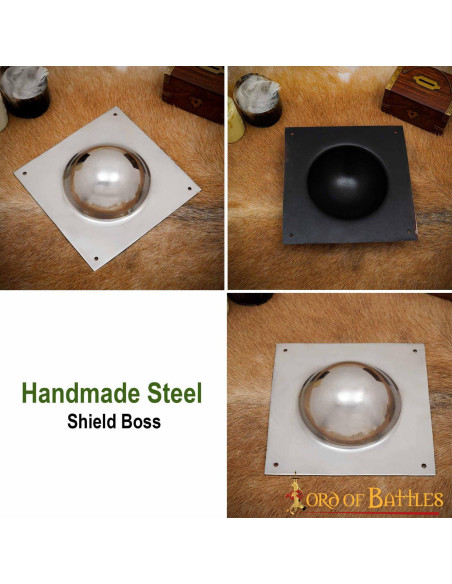 Umbo for Roman shields, silver finish...