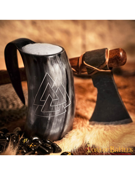Viking Valknut beer mug in horn (600...