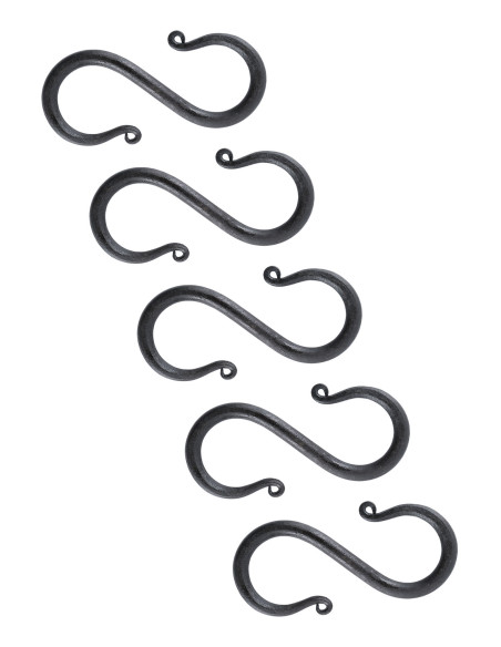 Set of 5 medieval S-shaped hooks