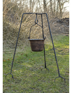 Hand forged medieval tripod, 98 cm. approx.