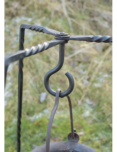 Hand forged medieval tripod, 98 cm....
