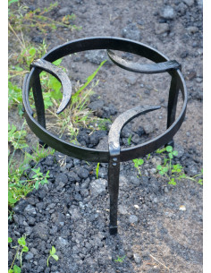 Medieval tripod, kitchen stand, forged steel, round 2