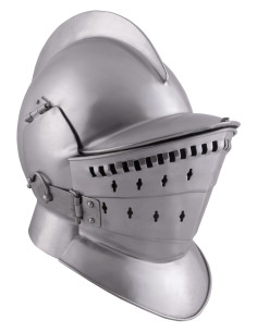 Burgundian medieval helmet with gorget, 2 mm steel.